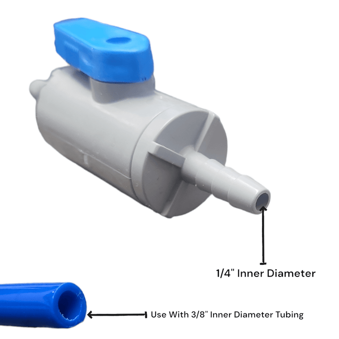 1/4" Barb PVC Ball Valve Inline, Seat Material: Buna-N 6380390 Barb PVC Ball Valve Inline SMC 1 Pack 