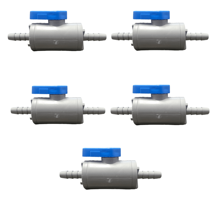 3/8" Barb PVC Ball Valve Inline, Seat Material: Buna-N 6381690 Barb PVC Ball Valve Inline SMC 5 Pack 