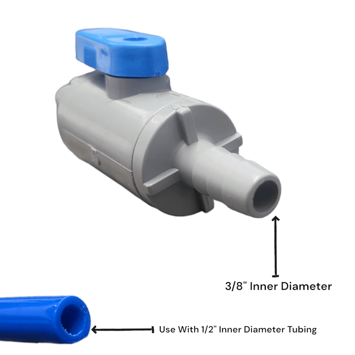 3/8" Barb PVC Ball Valve Inline, Seat Material: Buna-N 6381690 Barb PVC Ball Valve Inline SMC 1 Pack 