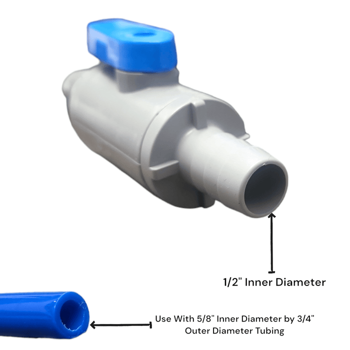 1/2" Barb PVC Ball Valve Inline, Seat Material: Buna-N 7126290 Barb PVC Ball Valve Inline SMC 1 Pack 