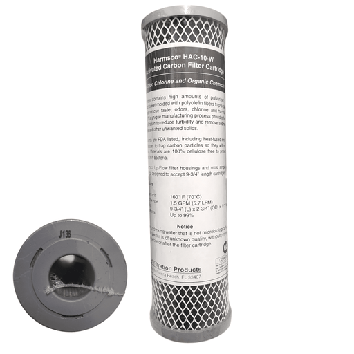 Harmsco HAC-10-W Carbon Filter J136 Size 2.5" x 10" HAC | 2.5" x 10"| Carbon Filters HARMSCO Filtration Products 1 Pack 