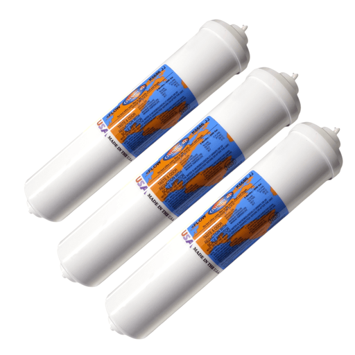 Omnipure K5686-JJ Inline Filter With Scale Inhibitor - 1/4 FQC GAC|Phosphate|Chlorine Scale Inhibitor 1/4" QC Omnipure 3 Pack 