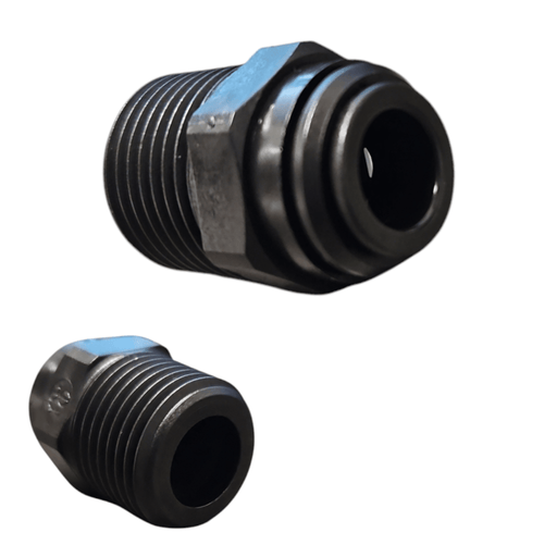 John Guest PM011004E Male Connector Black Plastic Size 10MM x 1/2"Bsp Metric Male Connector Black Acetal JOHN GUEST 1 Pack 