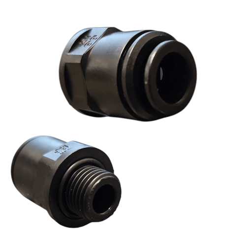 John Guest PM011012E Male Connector Black Plastic Size 10MM x 1/4"Bsp Metric Male Connector Black Acetal JOHN GUEST 1 Pack 