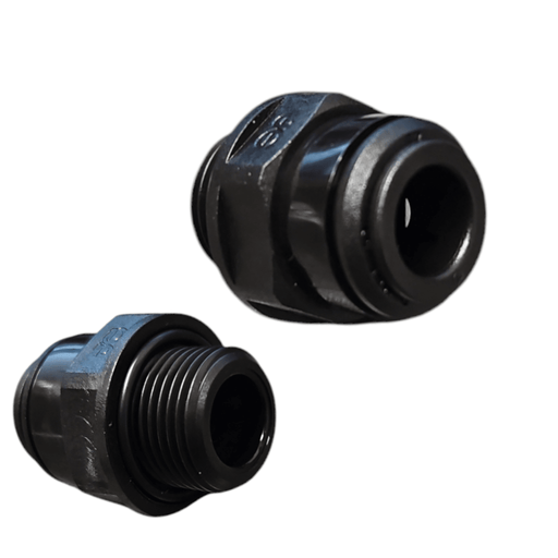 John Guest PM011013E Male Connector Black Plastic Size 10MM x 3/8"Bsp Metric Male Connector Black Acetal JOHN GUEST 1 Pack 