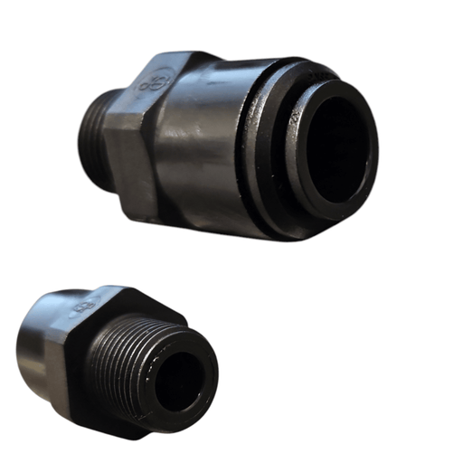 John Guest PM011203E Male Connector Black Plastic Size 12MM x 3/8"Bsp Metric Male Connector Black Acetal JOHN GUEST 1 Pack 