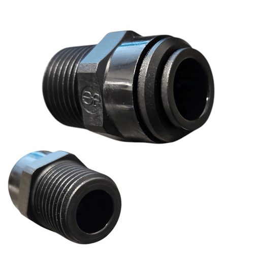 John Guest PM011204E Male Connector Black Plastic Size 12MM x 1/2"Bsp Metric Male Connector Black Acetal JOHN GUEST 1 Pack 