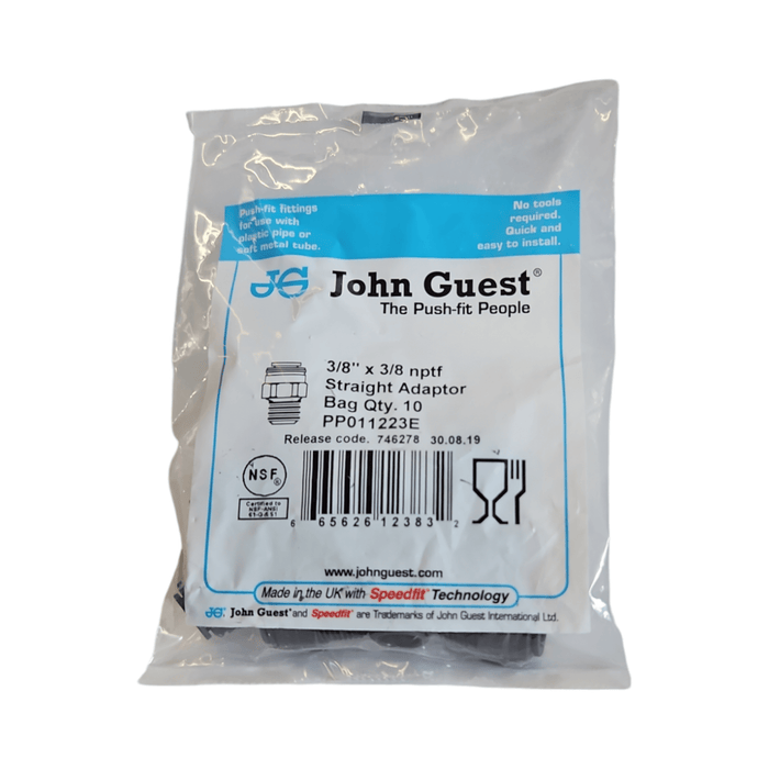 John Guest PP011223E 3/8" x 3/8" Black Male Connector Polypropylene NPTF Male Connector Black Polypropylene JOHN GUEST 10 Pack 