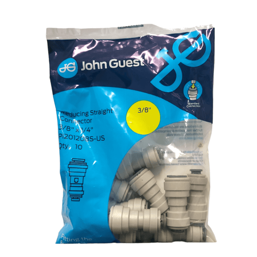 John Guest PI201208S Reducing Union - 3/8 x 1/4 REDUCING UNION Grey Acetal JOHN GUEST 10 Pack 