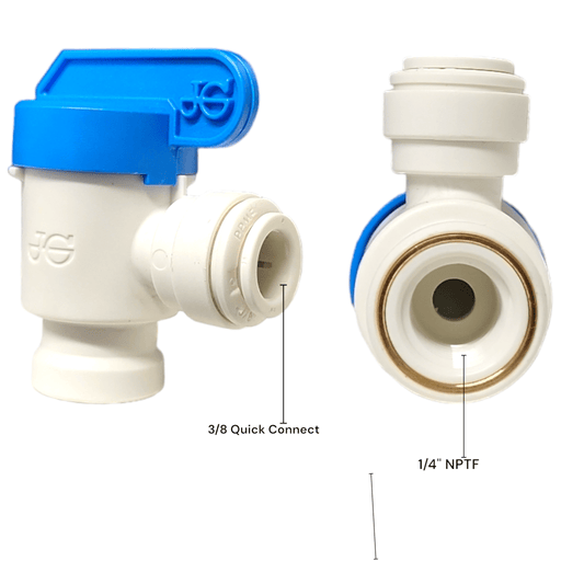 John Guest PPSV501222W Shut-Off Valve-Polypro Elbow - 3/8 x 1/4 NPTF Shut-off Valves John Guest 1 Pack 