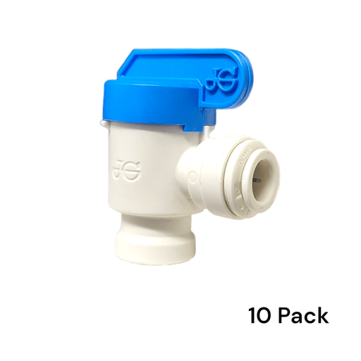 John Guest PPSV501222W Shut-Off Valve-Polypro Elbow - 3/8 x 1/4 NPTF Shut-off Valves John Guest 10 Pack 