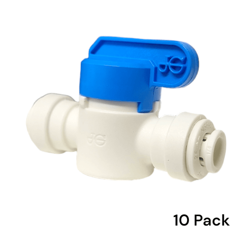 John Guest PPSV040808W Shut-off Valve-Polypro Straight - 1/4 tube x 1/4 tube Shut-off Valves John Guest 10 Pack 