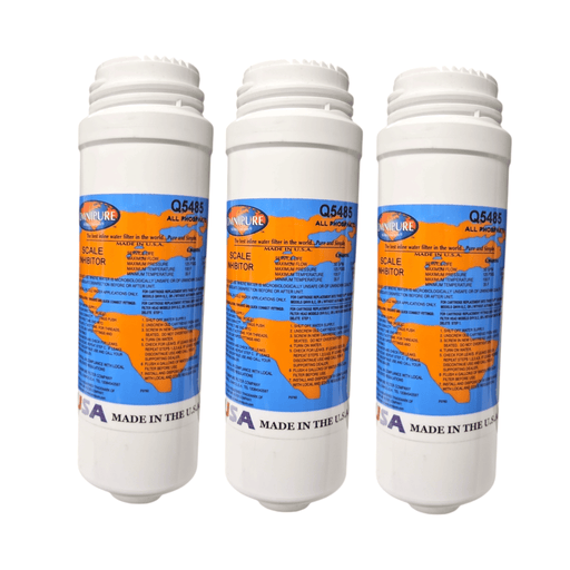 Omnipure Q5485 Scale Inhibitor All Phosphate Filter 2.5" x 8" GAC|Chlorine Taste Reduction |8"Length Omnipure 3 Pack 