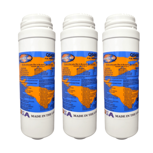 Omnipure Q5486 Granular Carbon Filter 10 M with Phosphate for Scale Inhibitor 2.5" x 8" GAC|Chlorine Taste Reduction |8"Length Omnipure 3 Pack 