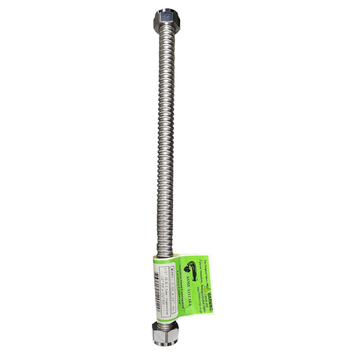 Falcon Stainless Steel flex Connector (S-02-16") 16" length 1/2" FIP x 1/2" FIP 1/2" Female SS Flex Connectors Falcon Stainless 1 Pack 